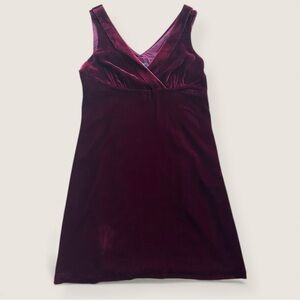 Ruby Red Velvet Sleeveless Empire Waist Holiday Party Dress - Size 14